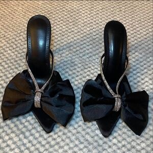 Bow Satin Rhinestone heels size 7